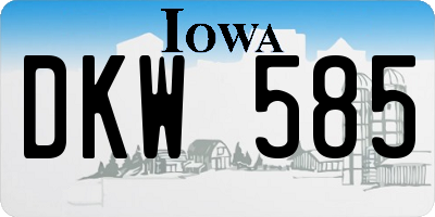 IA license plate DKW585