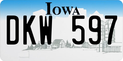 IA license plate DKW597