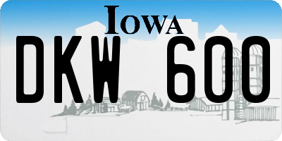 IA license plate DKW600