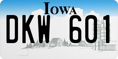 IA license plate DKW601