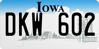 IA license plate DKW602