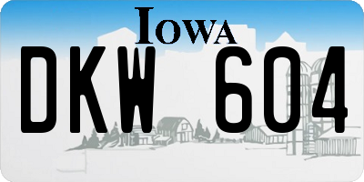 IA license plate DKW604