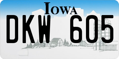 IA license plate DKW605