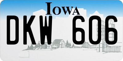 IA license plate DKW606