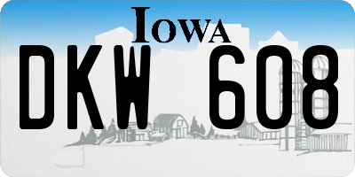 IA license plate DKW608
