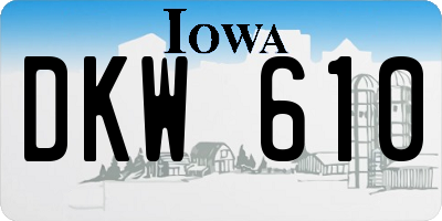 IA license plate DKW610