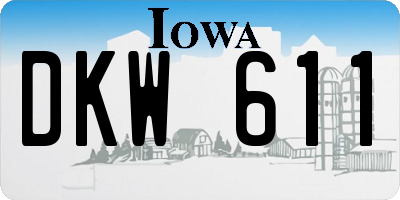 IA license plate DKW611