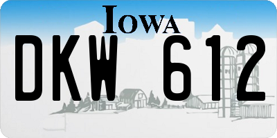 IA license plate DKW612