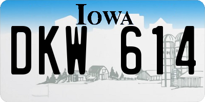 IA license plate DKW614