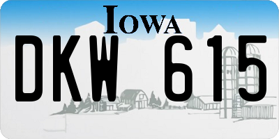 IA license plate DKW615