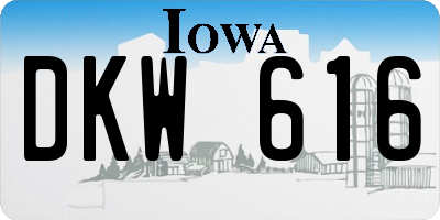 IA license plate DKW616