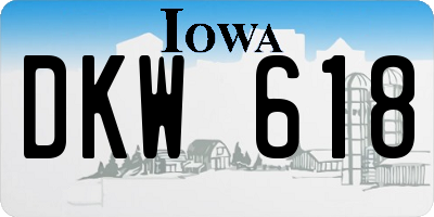 IA license plate DKW618