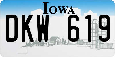 IA license plate DKW619