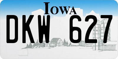 IA license plate DKW627