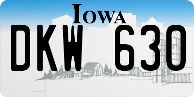 IA license plate DKW630