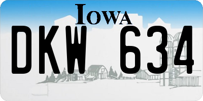 IA license plate DKW634