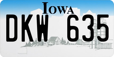 IA license plate DKW635