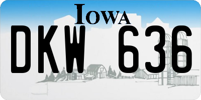 IA license plate DKW636