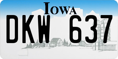 IA license plate DKW637