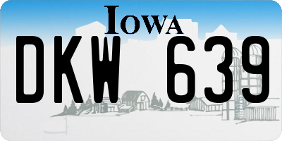IA license plate DKW639