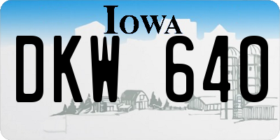 IA license plate DKW640