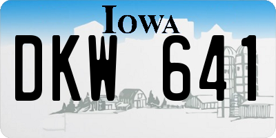 IA license plate DKW641
