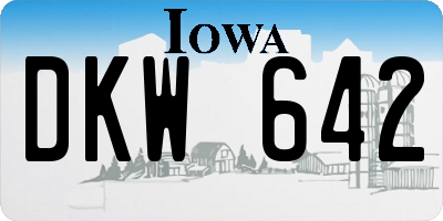 IA license plate DKW642