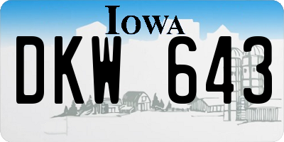 IA license plate DKW643