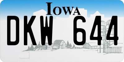 IA license plate DKW644