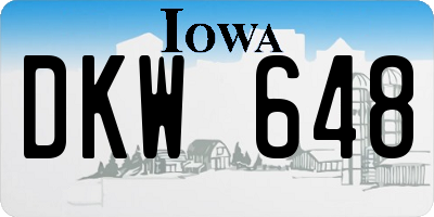 IA license plate DKW648