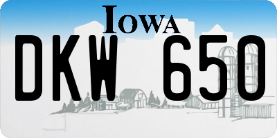 IA license plate DKW650