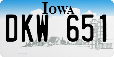 IA license plate DKW651