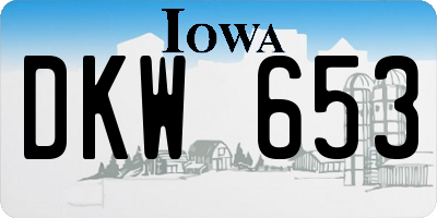IA license plate DKW653
