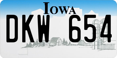 IA license plate DKW654
