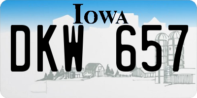 IA license plate DKW657