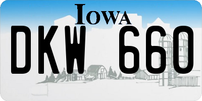 IA license plate DKW660