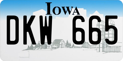 IA license plate DKW665