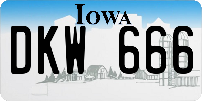 IA license plate DKW666