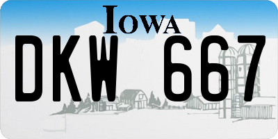 IA license plate DKW667