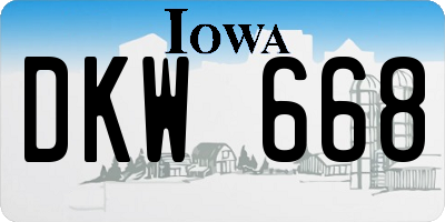 IA license plate DKW668