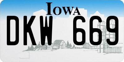 IA license plate DKW669