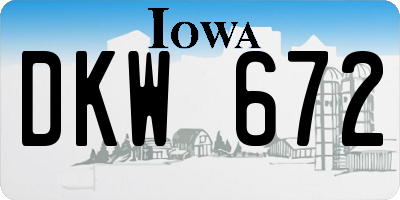 IA license plate DKW672