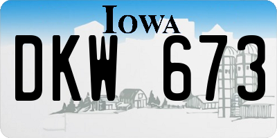 IA license plate DKW673