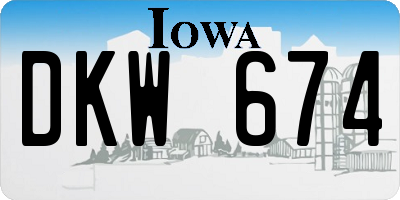 IA license plate DKW674
