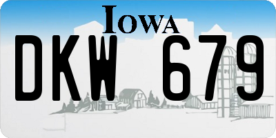 IA license plate DKW679