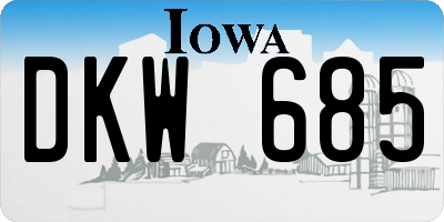 IA license plate DKW685