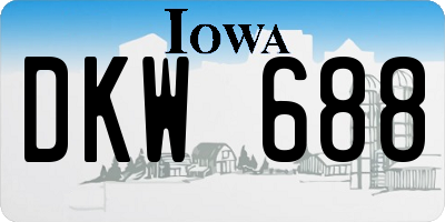 IA license plate DKW688