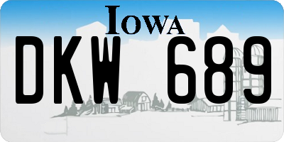 IA license plate DKW689