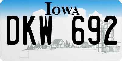IA license plate DKW692