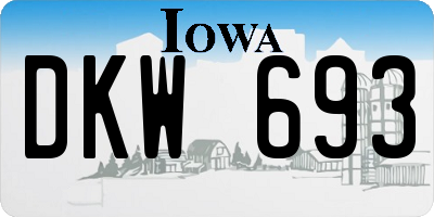 IA license plate DKW693